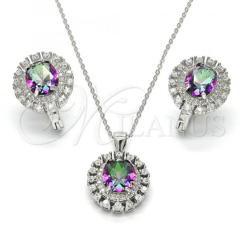 Sterling Silver Earring and Pendant Adult Set, with White and  Cubic Zirconia, Polished, Rhodium Finish, 10.186.0026