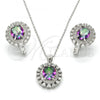 Sterling Silver Earring and Pendant Adult Set, with White and  Cubic Zirconia, Polished, Rhodium Finish, 10.186.0026