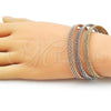 Oro Laminado Trio Bangle, Gold Filled Style Diamond Cutting Finish, Tricolor, 07.282.0032