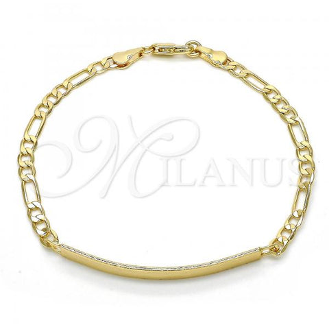 Oro Laminado ID Bracelet, Gold Filled Style Polished, Golden Finish, 03.168.0017.08