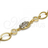 Oro Laminado Fancy Bracelet, Gold Filled Style with White Crystal, Polished, Two Tone, 03.59.0065.1.08