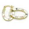 Oro Laminado Small Hoop, Gold Filled Style Diamond Cutting Finish, Tricolor, 02.102.0060.20