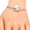 Rhodium Plated Individual Bangle, with Aurore Boreale Swarovski Crystals, Polished, Rhodium Finish, 07.239.0012.5 (02 MM Thickness, One size fits all)