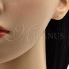 Oro Laminado Stud Earring, Gold Filled Style Ball Design, Polished, Golden Finish, 5.128.006
