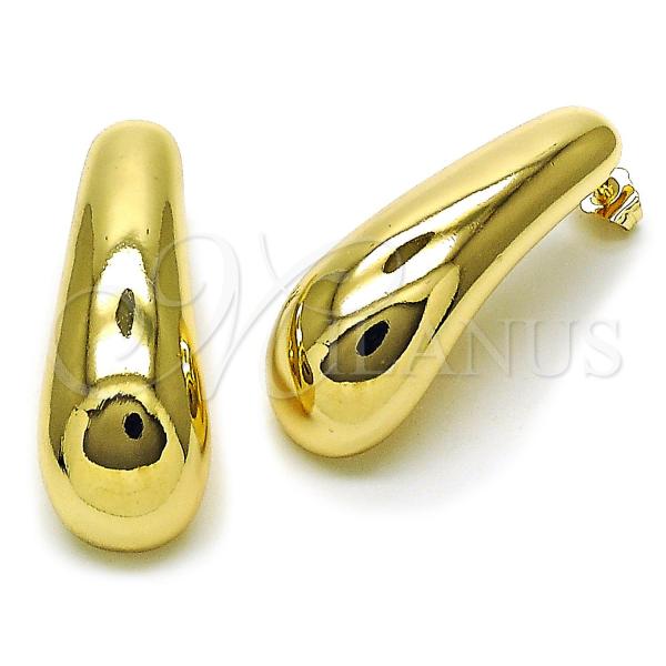 Oro Laminado Stud Earring, Gold Filled Style Polished, Golden Finish, 02.163.0379