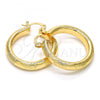 Oro Laminado Medium Hoop, Gold Filled Style Diamond Cutting Finish, Golden Finish, 02.170.0184.30