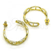 Oro Laminado Medium Hoop, Gold Filled Style Puff Mariner Design, Polished, Golden Finish, 02.210.0753.30