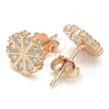 Sterling Silver Stud Earring, with White Micro Pave, Polished, Rose Gold Finish, 02.336.0036.1