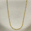 Oro Laminado Basic Necklace, Gold Filled Style Diamond Cutting Finish, Golden Finish, 04.09.0002.20