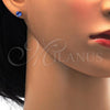 Stainless Steel Stud Earring, Heart Design, with Tanzanite Cubic Zirconia, Polished, Golden Finish, 02.271.0009.8