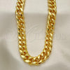 Oro Laminado Basic Necklace, Gold Filled Style Miami Cuban Design, Polished, Golden Finish, 04.63.1414.22