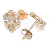 Sterling Silver Stud Earring, with White Cubic Zirconia, Polished, Rose Gold Finish, 02.336.0126.1