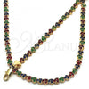 Oro Laminado Necklace and Bracelet, Gold Filled Style with Multicolor Cubic Zirconia, Polished, Golden Finish, 06.284.0013.4