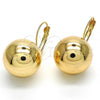 Oro Laminado Leverback Earring, Gold Filled Style Polished, Golden Finish, 02.122.0107