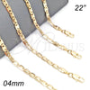 Oro Laminado Basic Necklace, Gold Filled Style Polished, Golden Finish, 04.213.0170.22