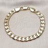 Oro Laminado Basic Bracelet, Gold Filled Style Curb Design, Polished, Golden Finish, 5.222.001.08