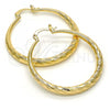 Oro Laminado Medium Hoop, Gold Filled Style Hollow Design, Diamond Cutting Finish, Golden Finish, 02.170.0085.40