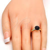 Oro Laminado Multi Stone Ring, Gold Filled Style with Amethyst Swarovski Crystals, Polished, Golden Finish, 01.239.0009.7 (One size fits all)