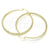 Oro Laminado Large Hoop, Gold Filled Style Diamond Cutting Finish, Golden Finish, 02.213.0160.60