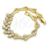 Oro Laminado Fancy Bracelet, Gold Filled Style with White Cubic Zirconia, Polished, Golden Finish, 03.210.0083.07
