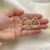 Oro Laminado Small Hoop, Gold Filled Style Diamond Cutting Finish, Golden Finish, 02.170.0398.25