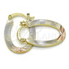 Oro Laminado Small Hoop, Gold Filled Style Polished, Tricolor, 02.102.0061.20