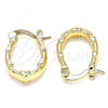 Oro Laminado Small Hoop, Gold Filled Style Heart Design, Polished, Golden Finish, 02.233.0044.12
