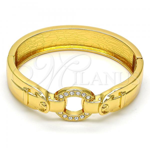 Gold Tone Individual Bangle, with White Crystal, Polished, Golden Finish, 07.252.0021.05.GT (15 MM Thickness, Size 5 - 2.50 Diameter)