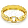Gold Tone Individual Bangle, with White Crystal, Polished, Golden Finish, 07.252.0021.05.GT (15 MM Thickness, Size 5 - 2.50 Diameter)