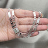 Stainless Steel Necklace and Bracelet, Mariner Design, Diamond Cutting Finish, Steel Finish, 04.113.0054.24