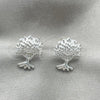 Sterling Silver Stud Earring, Tree Design, Polished, Silver Finish, 02.399.0009