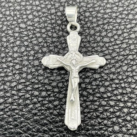 Sterling Silver Religious Pendant, Crucifix Design, Polished, Silver Finish, 05.392.0030