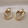 Oro Laminado Stud Earring, Gold Filled Style Love Knot Design, Polished, Golden Finish, 02.196.0174