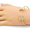 Oro Laminado Individual Bangle, Gold Filled Style Bow Design, Polished, Golden Finish, 07.341.0065