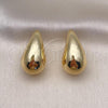 Oro Laminado Stud Earring, Gold Filled Style Chunky Design, Polished, Golden Finish, 02.195.0219