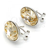 Rhodium Plated Stud Earring, with Light Silk Swarovski Crystals, Polished, Rhodium Finish, 02.239.0015.9