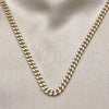 Oro Laminado Basic Necklace, Gold Filled Style Miami Cuban Design, Polished, Golden Finish, 04.213.0099.22