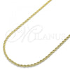 Oro Laminado Basic Necklace, Gold Filled Style Rope Design, Polished, Golden Finish, 5.222.036.20