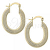 Oro Laminado Medium Hoop, Gold Filled Style Diamond Cutting Finish, Golden Finish, 02.163.0013