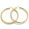 Oro Laminado Extra Large Hoop, Gold Filled Style Hollow Design, Polished, Golden Finish, 02.170.0088.80