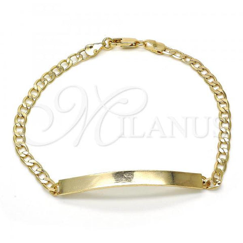 Oro Laminado ID Bracelet, Gold Filled Style Polished, Golden Finish, 03.168.0018.08