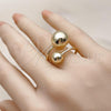 Oro Laminado Elegant Ring, Gold Filled Style Ball Design, Polished, Golden Finish, 01.163.0005