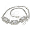 Sterling Silver Fancy Bracelet, with White Cubic Zirconia and White Micro Pave, Rhodium Finish, 03.286.0013.07