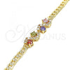 Oro Laminado Fancy Bracelet, Gold Filled Style with Multicolor Cubic Zirconia, Polished, Golden Finish, 03.63.2137.2.08