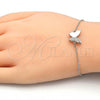 Sterling Silver Fancy Bracelet, Butterfly Design, with White Micro Pave, Polished, Rhodium Finish, 03.336.0023.08