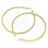 Oro Laminado Extra Large Hoop, Gold Filled Style Diamond Cutting Finish, Golden Finish, 02.213.0150.70