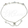 Sterling Silver Fancy Bracelet, Heart Design, with Multicolor Cubic Zirconia, Polished, Rhodium Finish, 03.175.0001.11