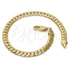 Gold Tone Basic Bracelet, Polished, Golden Finish, 04.242.0022.08GT