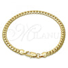 Gold Tone Basic Bracelet, Polished, Golden Finish, 04.242.0022.09GT
