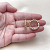 Oro Laminado Huggie Hoop, Gold Filled Style with White Micro Pave, Polished, Golden Finish, 02.283.0240.25